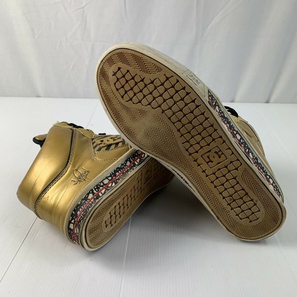 DC X Mike Shinoda X Suru Mens High Top Sneakers Gold US8 Rare HTF Skate Street - Picture 12 of 12
